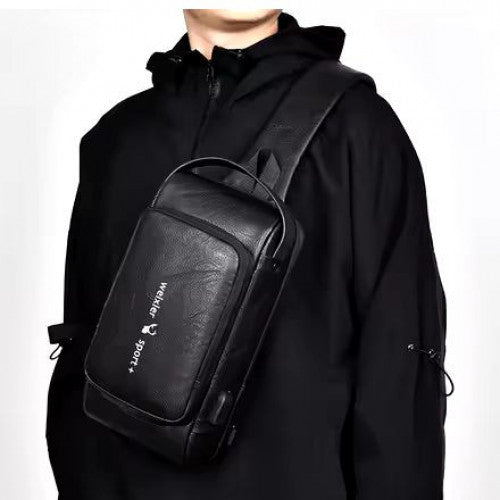 BOLSO IMPERMEABLE PARA HOMBRES MOLCHILA PARA HOMBROS COLOR NEGRO ANTI ROBO